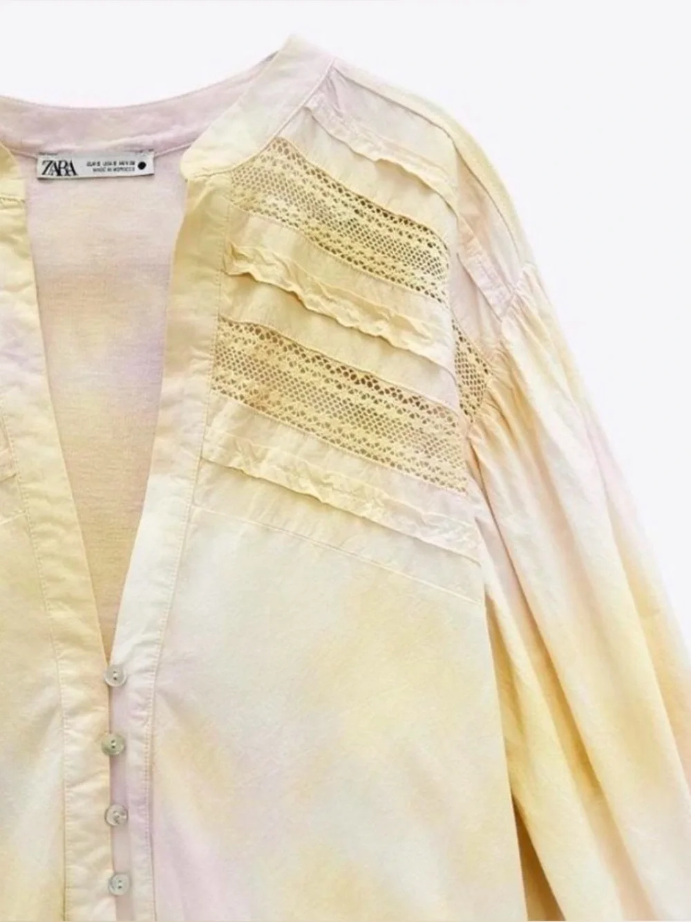 ZARA Tie Dye Romper Puff Sleeves | Size S | Yellow Purple Jumpsuit | Oversized - Picture 13 of 13